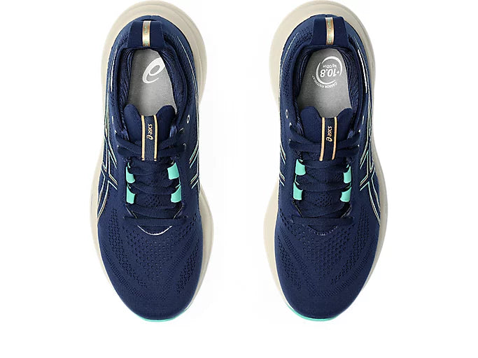 ASICS Women’s Gel Nimbus 26 Blue Expanse Aurora Green - Orleans Shoe Co.