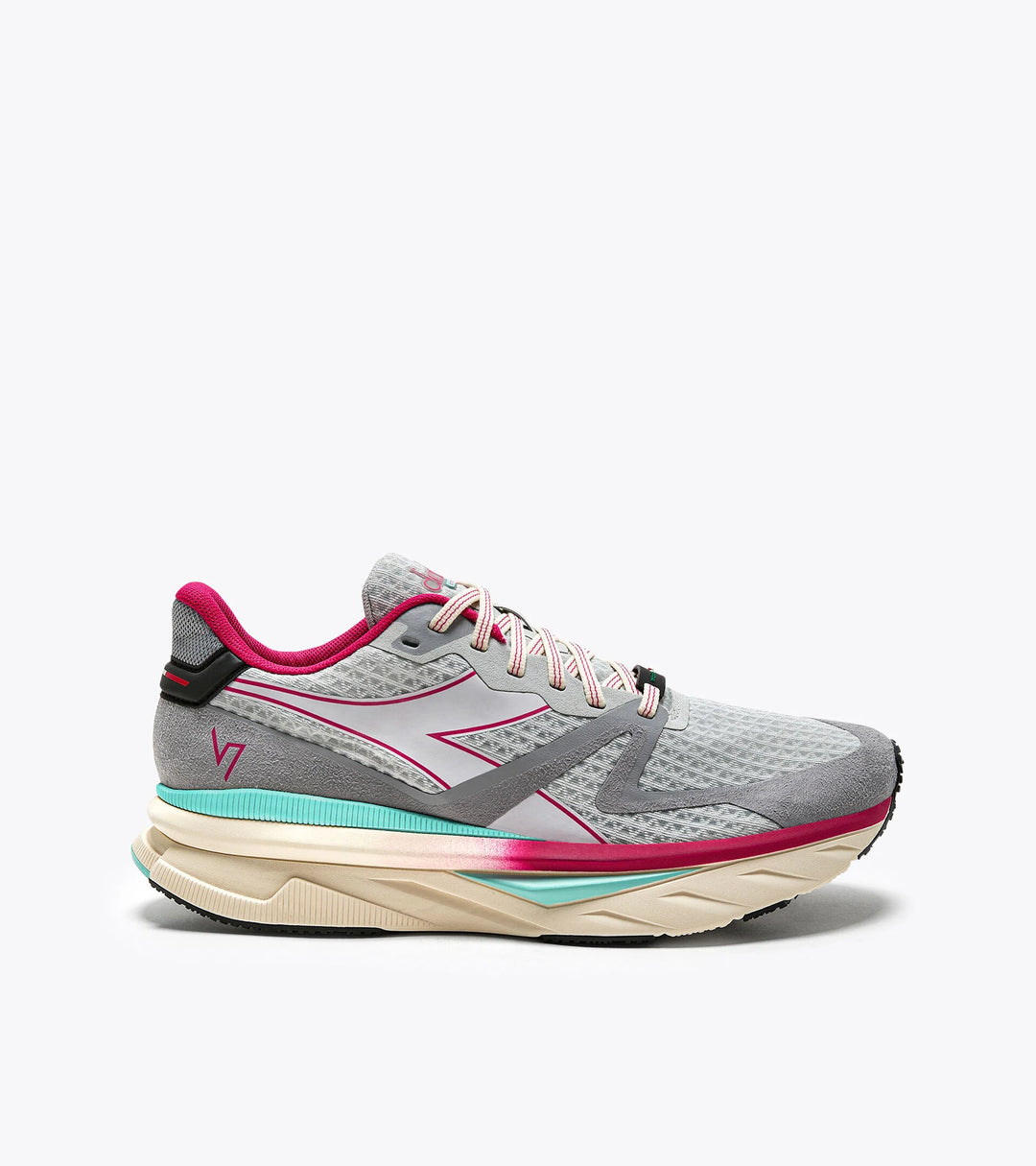 Diadora Women’s Atomo V7000 Silver White Rubin Red - Orleans Shoe Co.