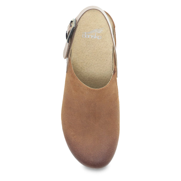 Dansko Women's Merrin Clog Burnished Suede Tan - Orleans Shoe Co.