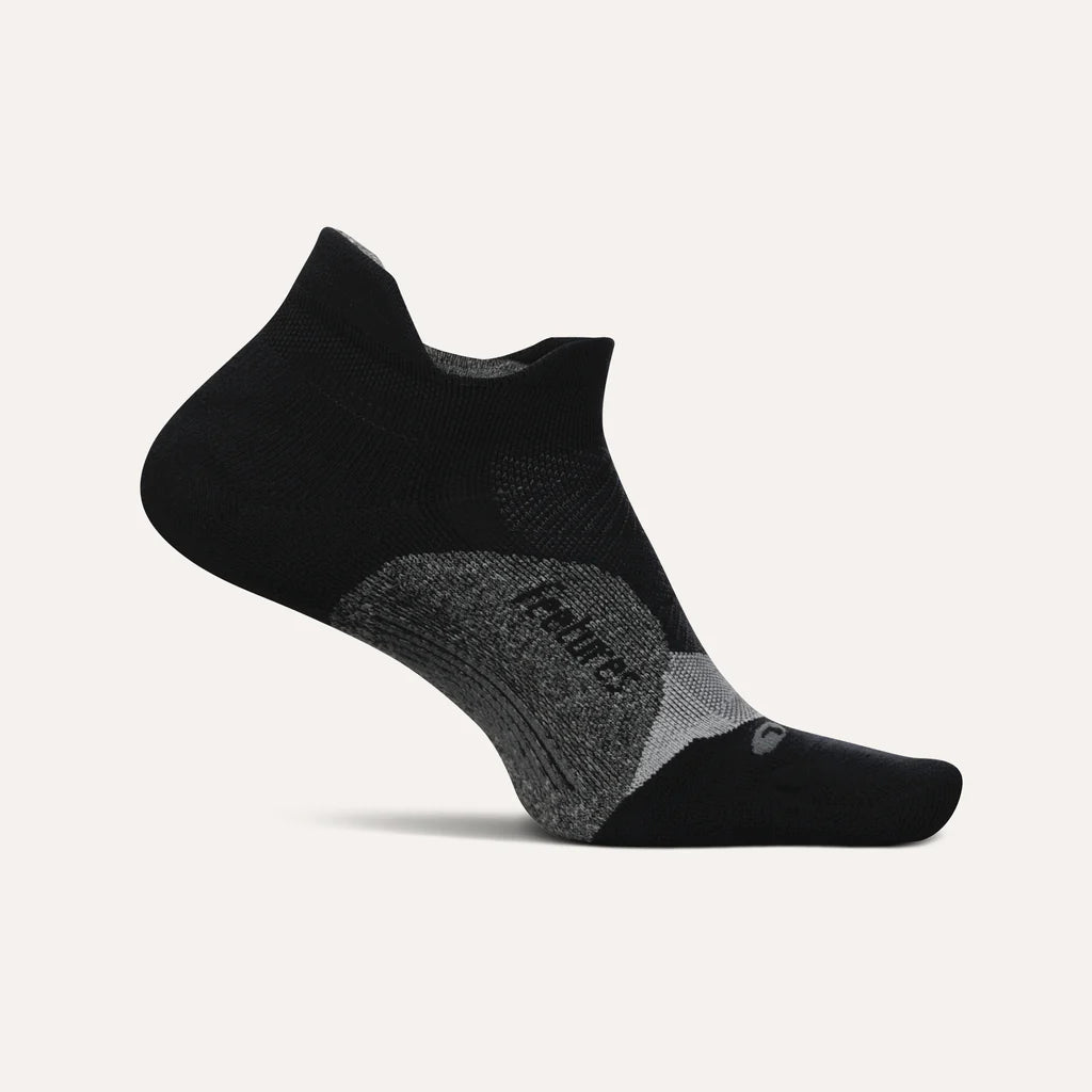 Feetures Elite Light Cushion No Show Tab Black Grey - Orleans Shoe Co.