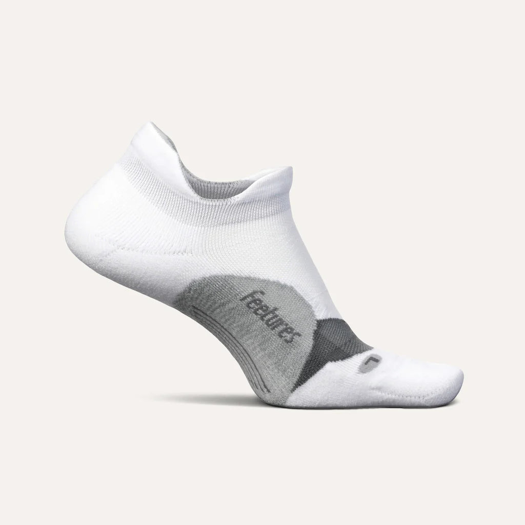 Feetures Elite Light Cushion No Show Tab White Grey - Orleans Shoe Co.