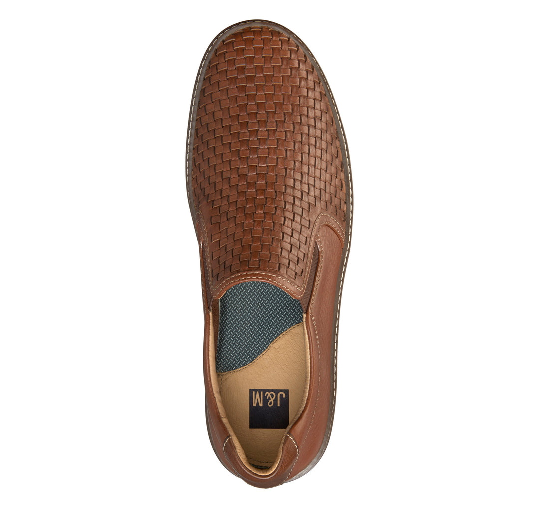 Johnston & Murphy Men’s McGuffey Woven Slip-On Tan Full Grain Leather - Orleans Shoe Co.