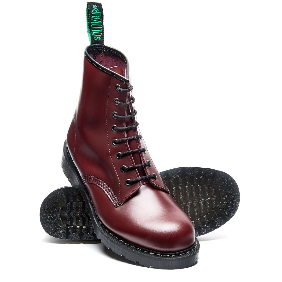 Solovair 8 Eye Derby Boot S8-551-OX-G Oxblood Hi-Shine - Orleans Shoe Co.