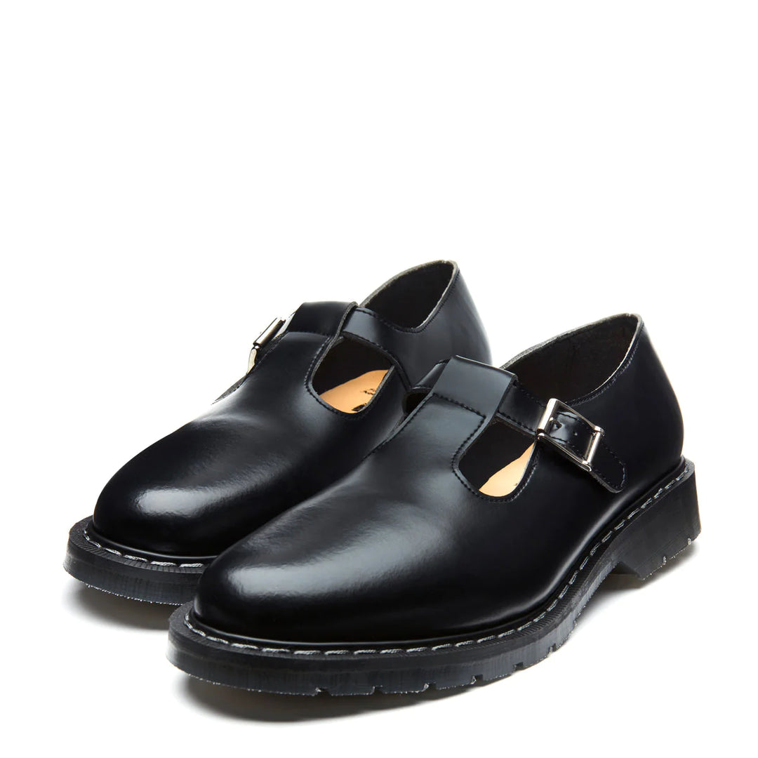 Solovair Women’s Mary Jane Shoe SO-393-BK-G Hi-Shine Black - Orleans Shoe Co.