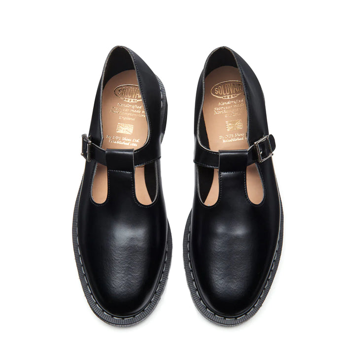 Solovair Women’s Mary Jane Shoe SO-393-BK-G Hi-Shine Black - Orleans Shoe Co.