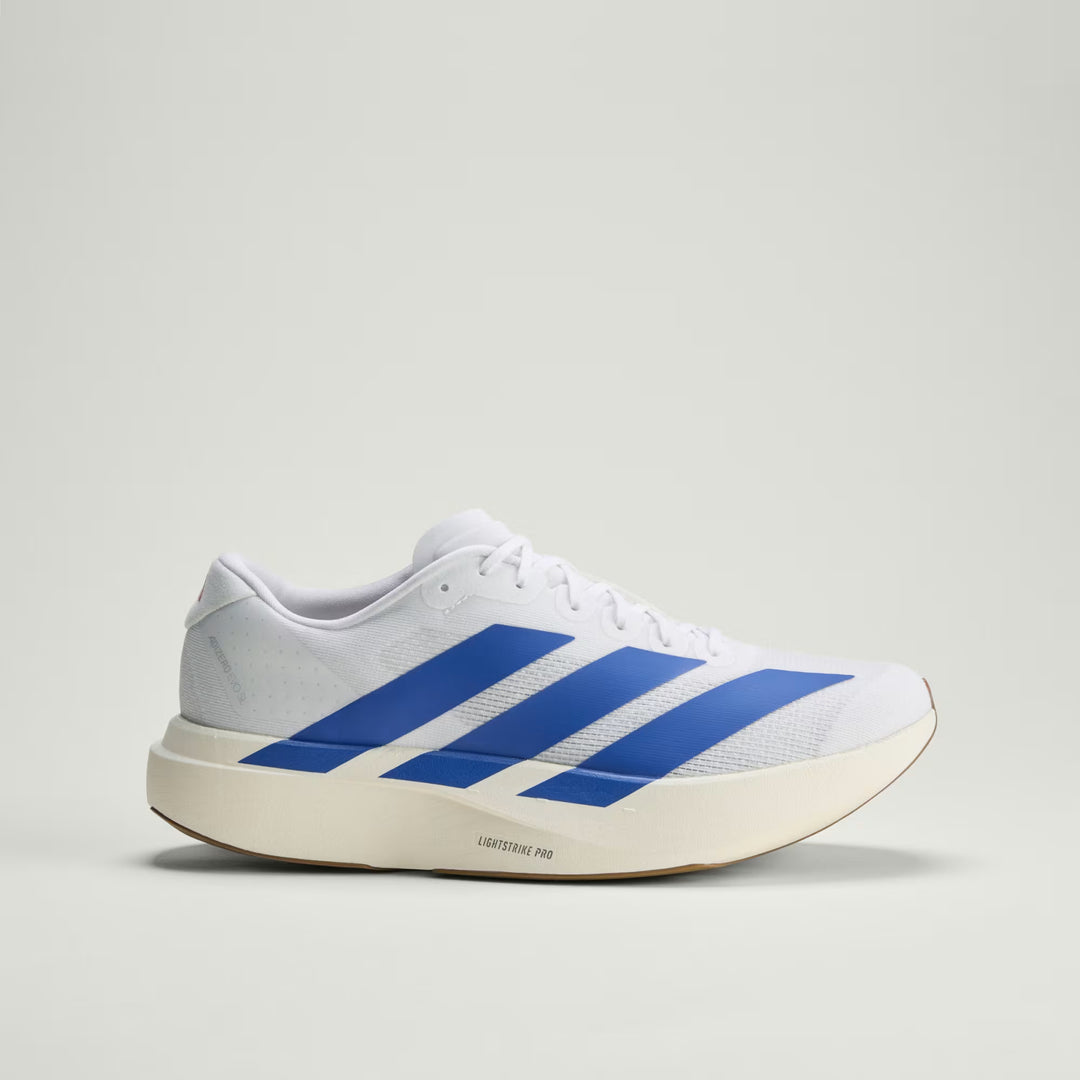 Adidas Men's Adizero Evo SL White Royal Blue Pure Ruby JS4494 - Orleans Shoe Co.