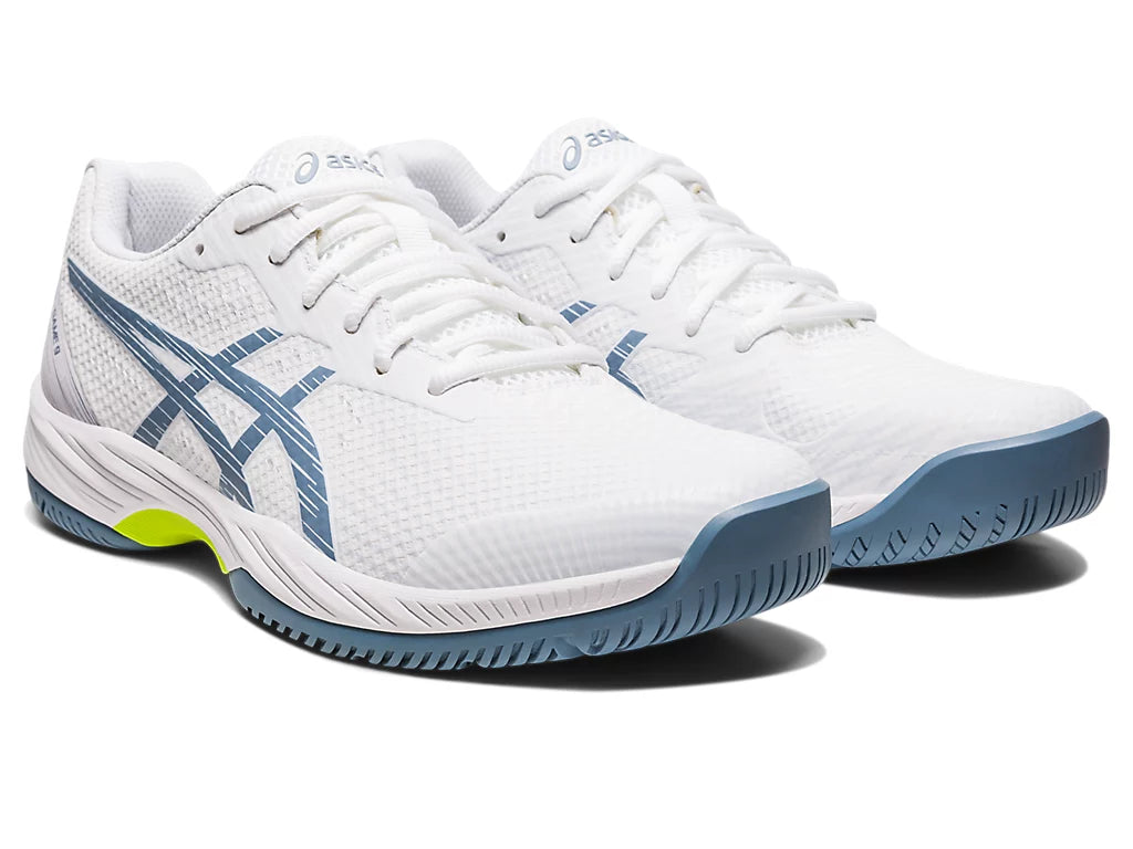 Asics Men’s Gel Game 9 White Steel Blue - Orleans Shoe Co.