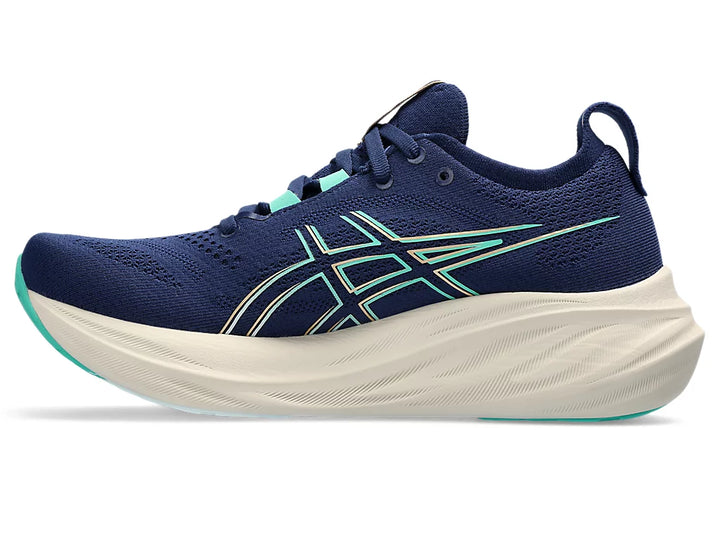 ASICS Women’s Gel Nimbus 26 Blue Expanse Aurora Green - Orleans Shoe Co.