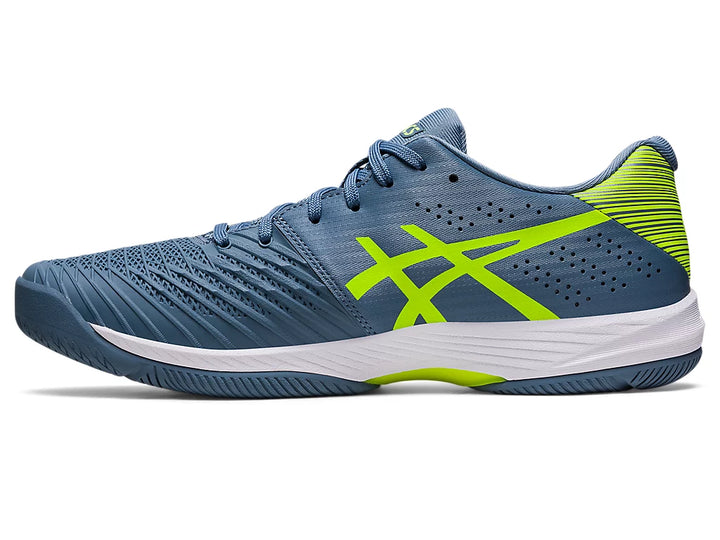Asics Men’s Solution Swift FF Steel Blue Hazard Green - Orleans Shoe Co.
