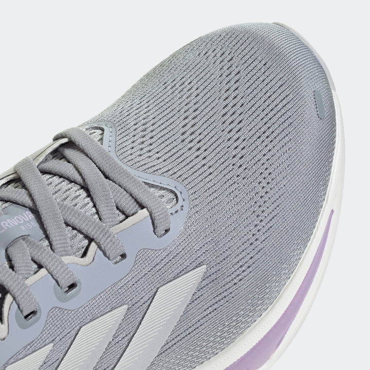 Adidas Women's Supernova Rise 2 Halo Silver Dash Grey Powder Plum JQ7689 - Orleans Shoe Co.