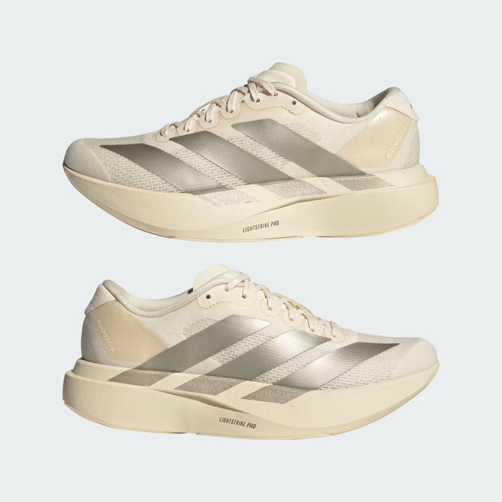 Adidas Women's Adizero Evo SL White Cyber Metallic Warm Vanilla JR5841 - Orleans Shoe Co.