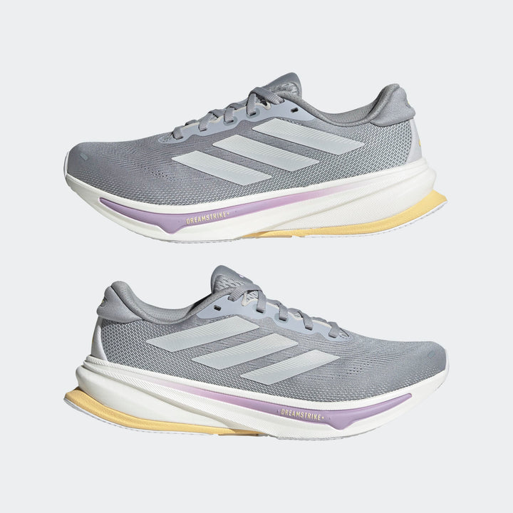 Adidas Women's Supernova Rise 2 Halo Silver Dash Grey Powder Plum JQ7689 - Orleans Shoe Co.