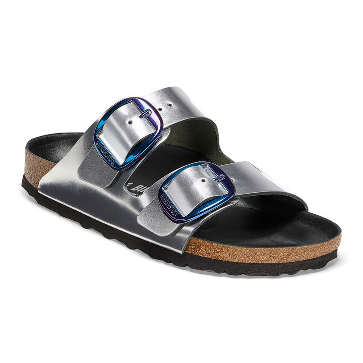 Birkenstock Women’s Arizona Big Buckle Metallic Silver - Orleans Shoe Co.
