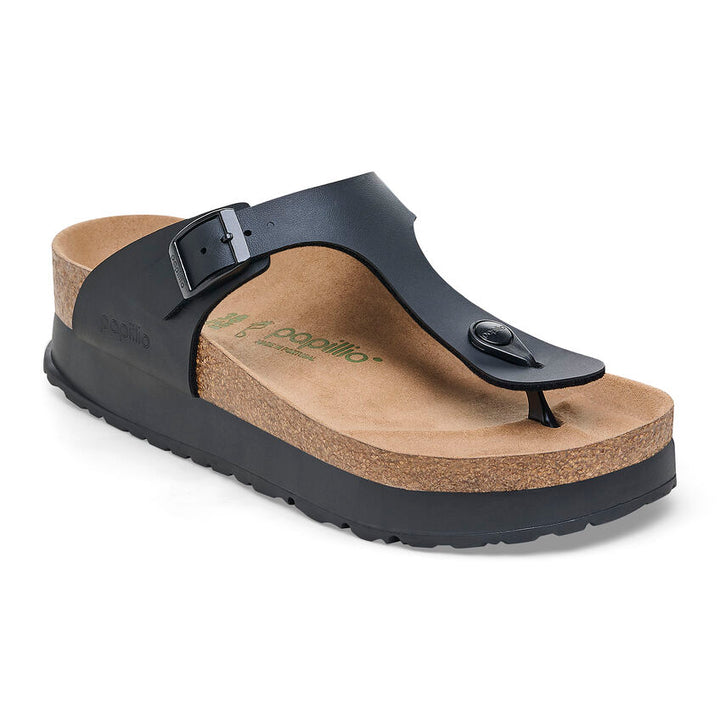 Birkenstock Women’s Gizeh Pap Flex Platform Black - Orleans Shoe Co.