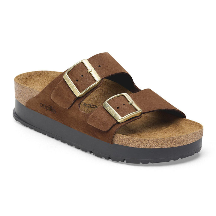 Birkenstock Women's Arizona Pap Flex Platform Dark Tea 1028366 - Orleans Shoe Co.