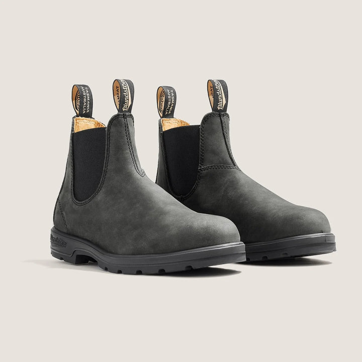 Blundstone 587 Elastic Sided Boot Lined Rustic Black - Orleans Shoe Co.