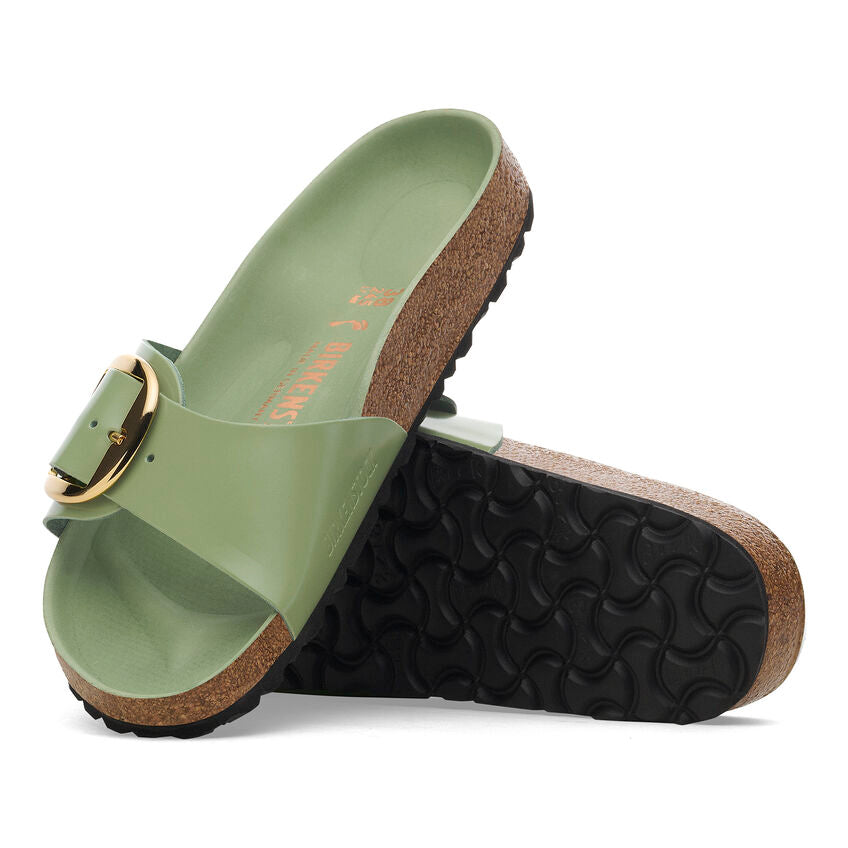 Birkenstock Women’s Madrid Big Buckle High-Shine Green Tea - Orleans Shoe Co.