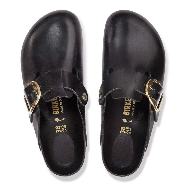 Birkenstock Boston Big Buckle Black Amalfi Leather 1030904 - Orleans Shoe Co.