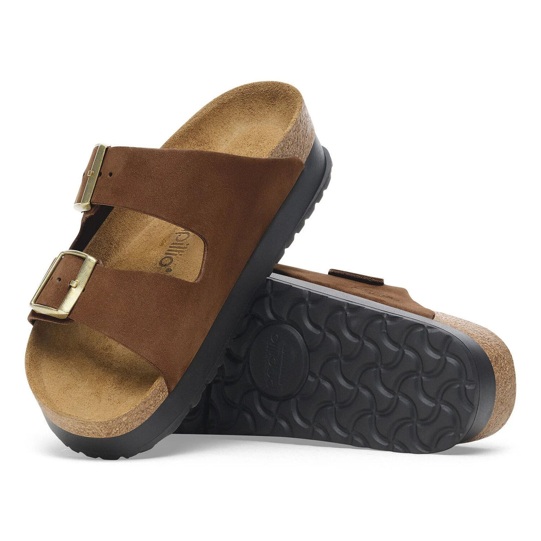 Birkenstock Women's Arizona Pap Flex Platform Dark Tea 1028366 - Orleans Shoe Co.
