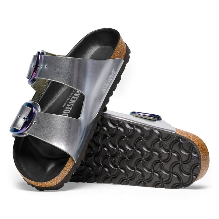 Birkenstock Women’s Arizona Big Buckle Metallic Silver - Orleans Shoe Co.