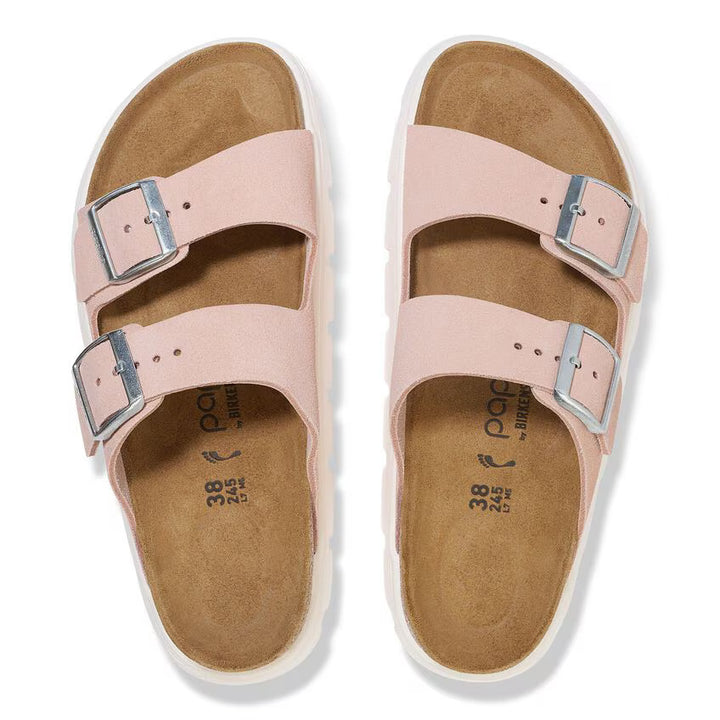 Birkenstock Women's Arizona Pap Chunky Suede Leather Light Rose 1029117 - Orleans Shoe Co.