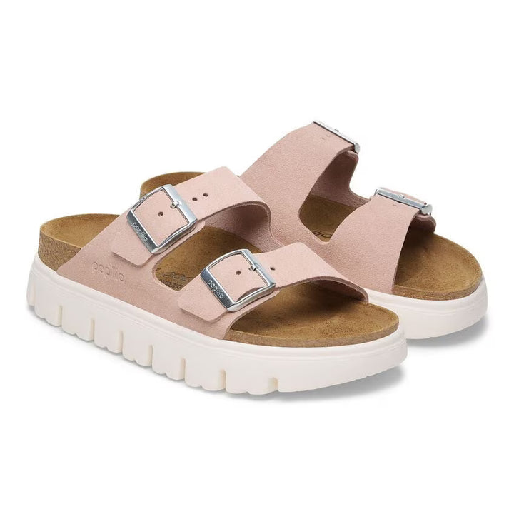 Birkenstock Women's Arizona Pap Chunky Suede Leather Light Rose 1029117 - Orleans Shoe Co.