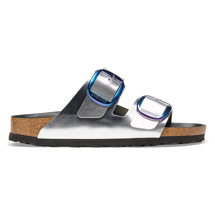 Birkenstock Women’s Arizona Big Buckle Metallic Silver - Orleans Shoe Co.