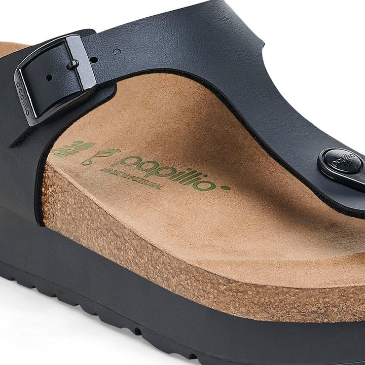 Birkenstock Women’s Gizeh Pap Flex Platform Black - Orleans Shoe Co.