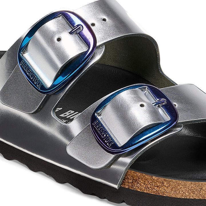 Birkenstock Women’s Arizona Big Buckle Metallic Silver - Orleans Shoe Co.