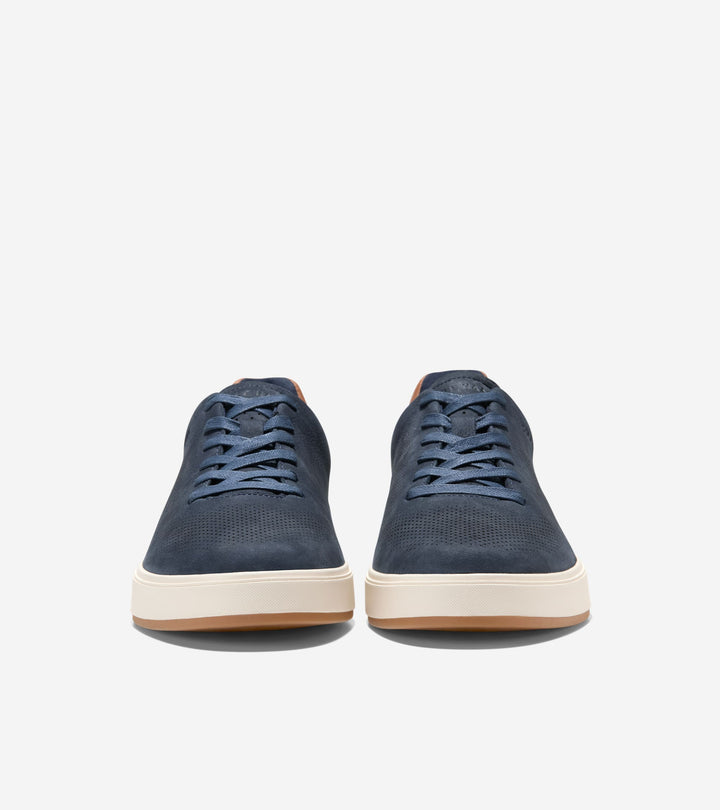 Cole Haan Men's GrandPro Anglelace Sneaker Navy Blazer British Tan Gum C39795 - Orleans Shoe Co.