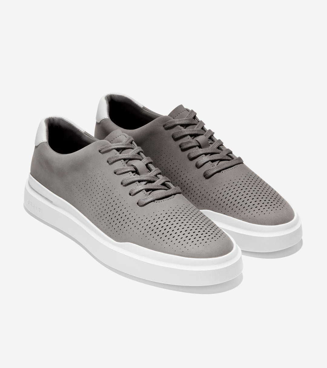 Cole Haan Men's Grandpro Rally Laser Cut Sneakers Ironstone Optic White C31220 - Orleans Shoe Co.
