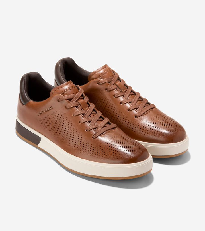 Cole Haan Men's GrandPro Anglelace Sneaker British Tan Chocolate Ivory C40833 - Orleans Shoe Co.