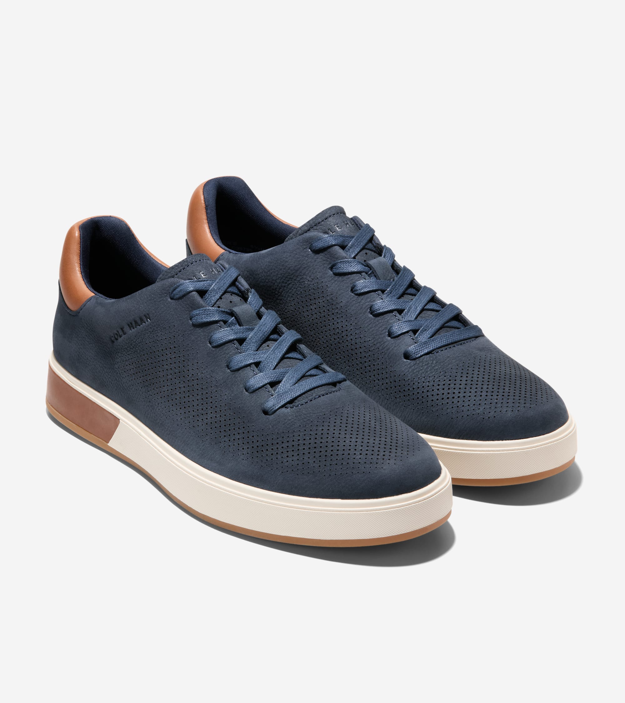 Cole Haan Men's GrandPro Anglelace Sneaker Navy Blazer British Tan