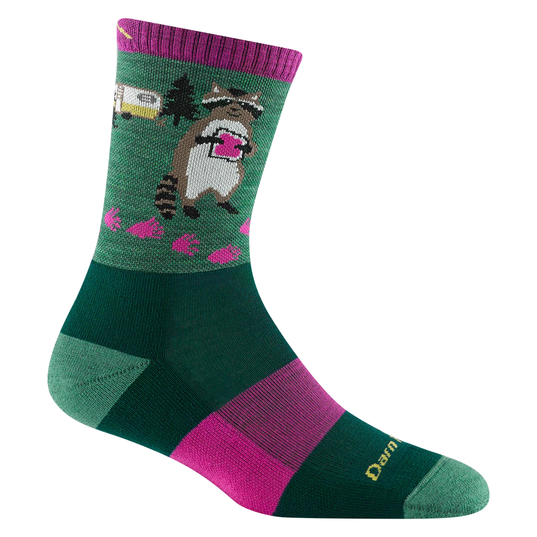 Darn Tough Vermont Women's Critter Club Micro Crew Lightweight Hiking Socks Moss 5001