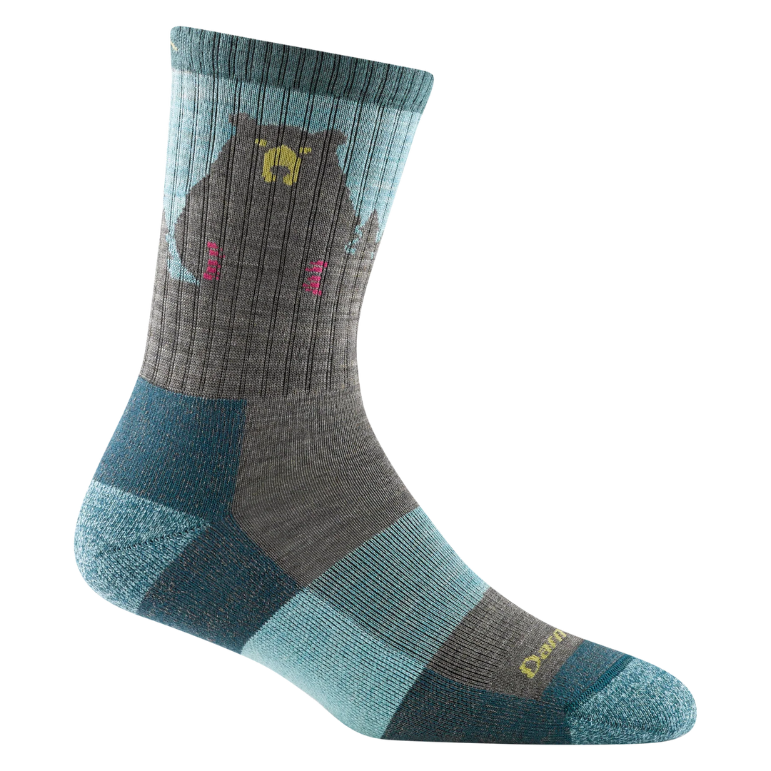 Darn Tough Vermont Women’s Bear Town Micro Crew Lightweight Hiking Sock Aqua - Orleans Shoe Co.