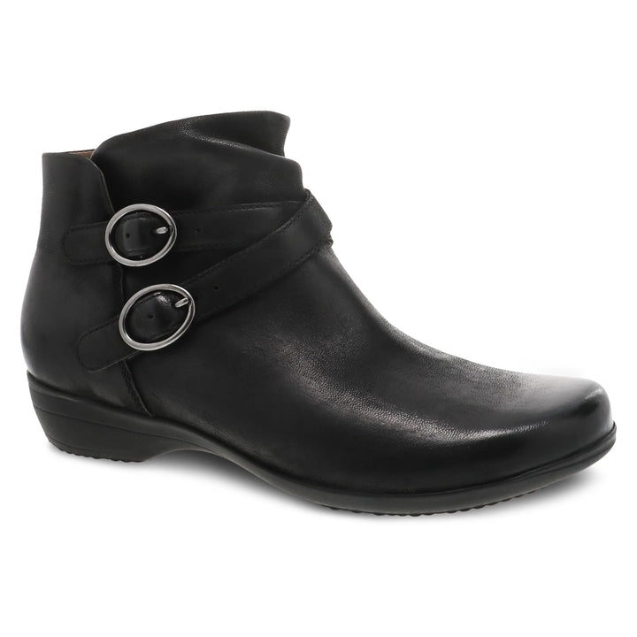 Dansko Women’s Faithe Burnished Nubuck Black Boot - Orleans Shoe Co.