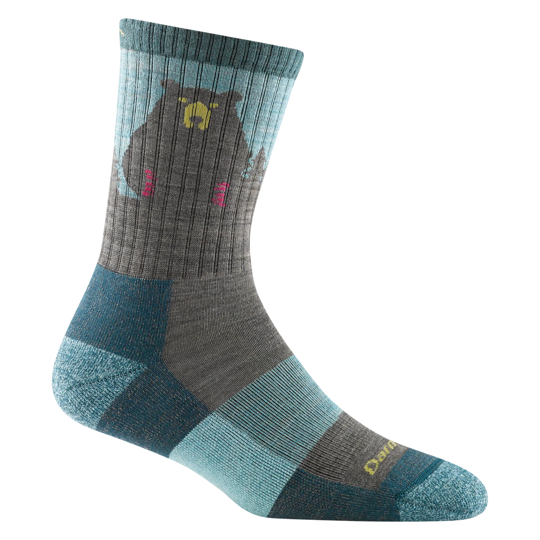Darn Tough Vermont Women's Bear Town Micro Crew Lightweight Hiking Socks Aqua 1970