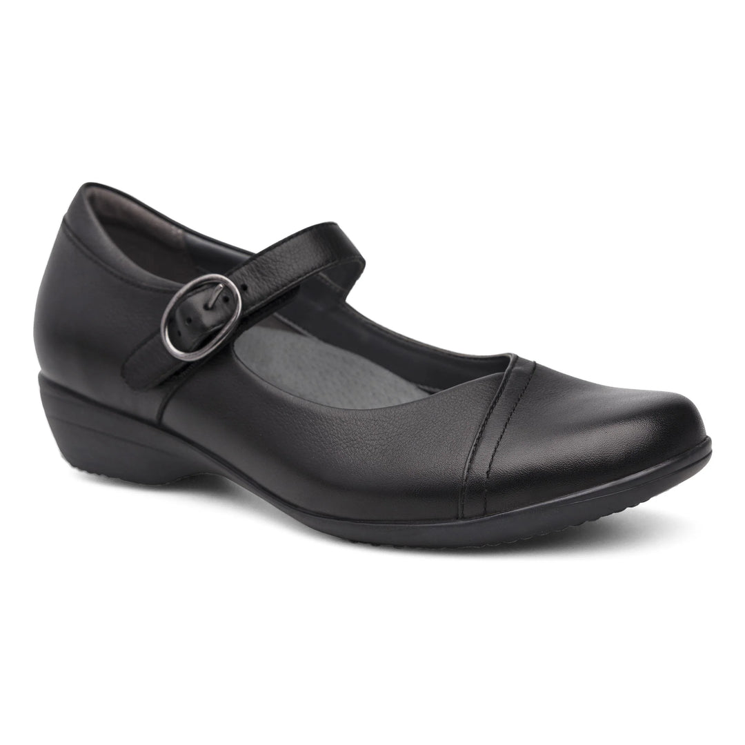 Dansko Women's Fawna Black Leather - Orleans Shoe Co.