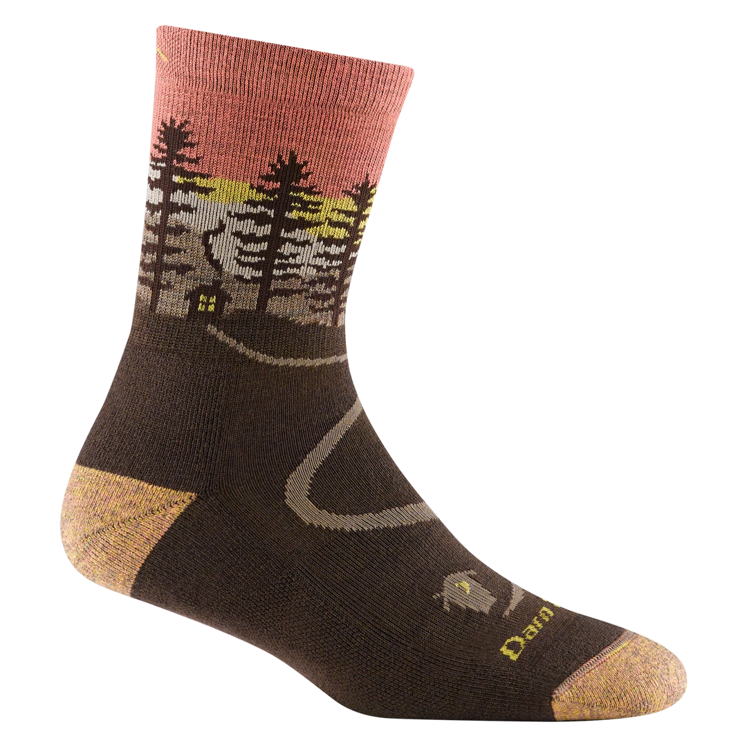 Darn Tough Vermont Women's Northwoods Micro Crew Midweight Hiking Socks Earth 5013