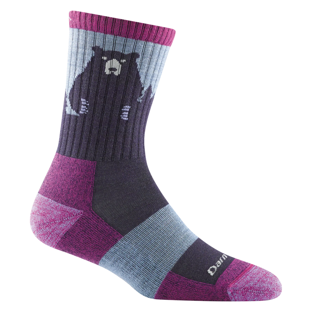 Darn Tough Vermont Women's Bear Town Micro Crew Lightweight Hiking Socks Purple 1970