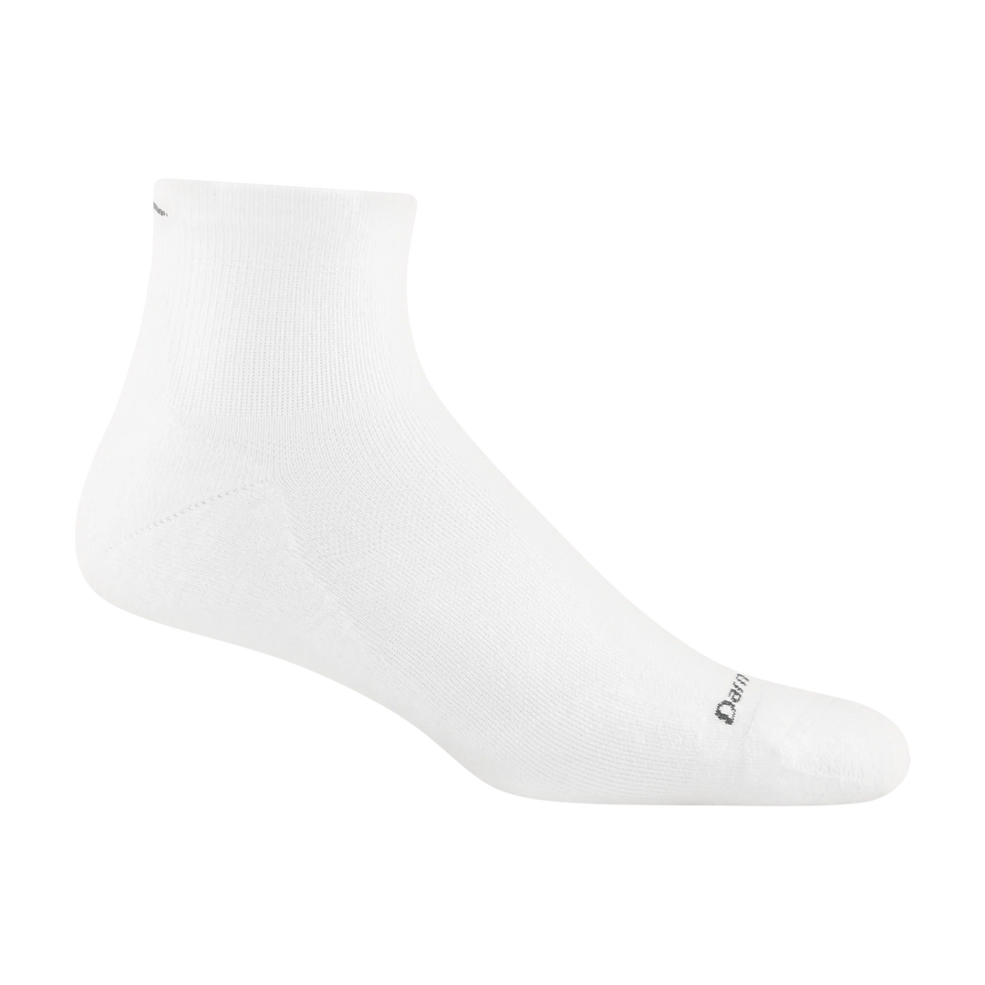 Darn Tough Vermont Men's Coolmax Run Quarter Ultra Lightweight Running Sock White 1055