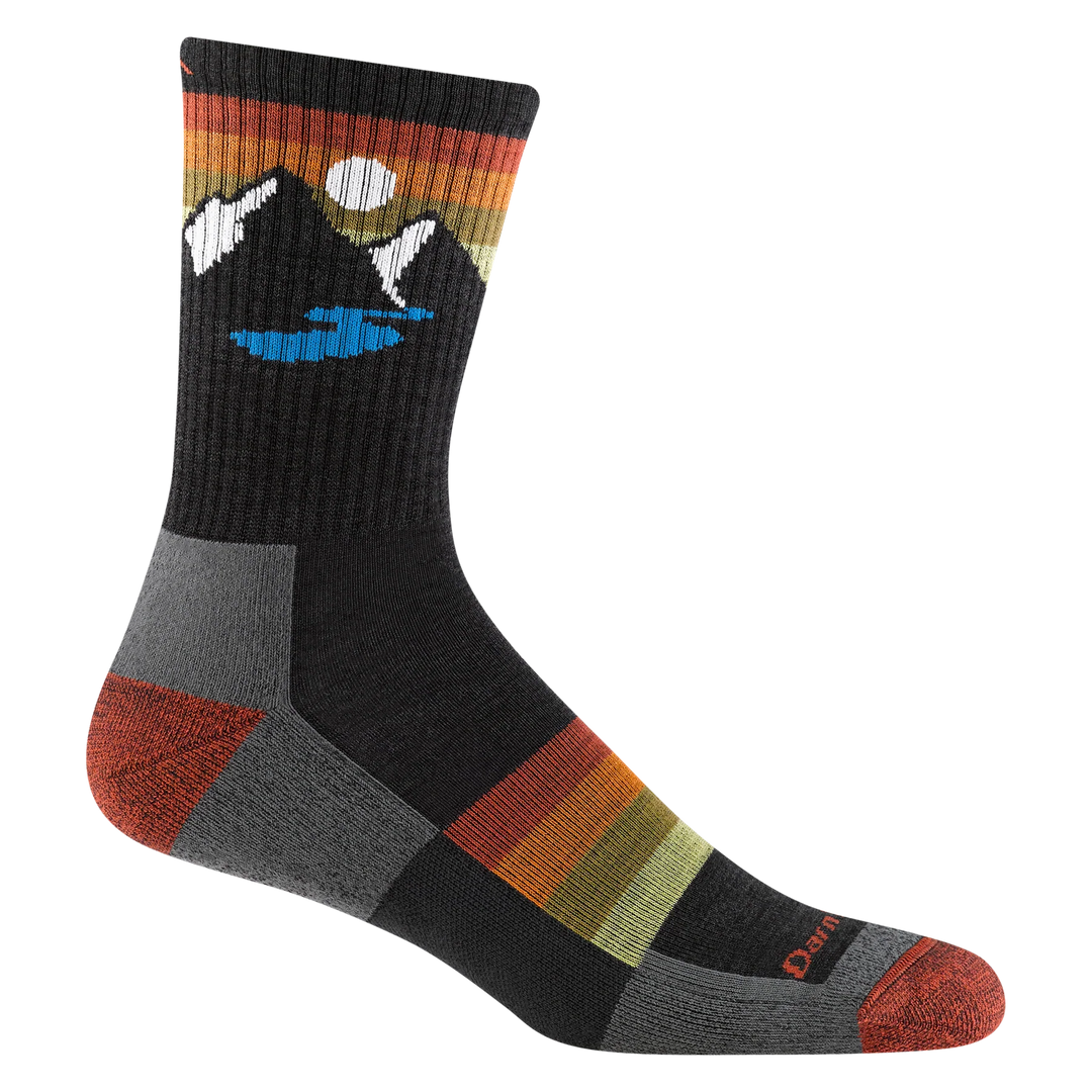 Darn Tough Vermont Men's Sunset Ridge Micro Crew Lightweight Hiking Socks Charcoal 1997