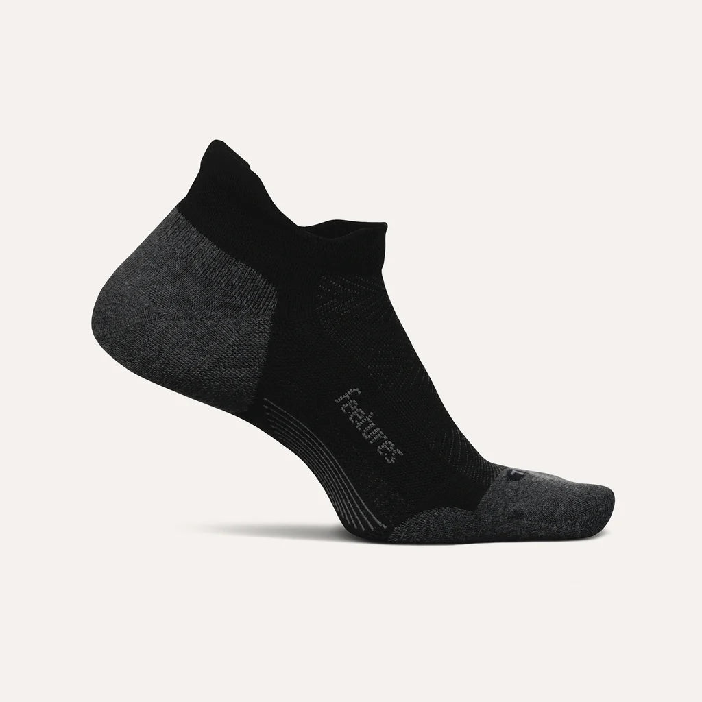 Feetures Elite Max Cushion No Show Tab Black Grey - Orleans Shoe Co.