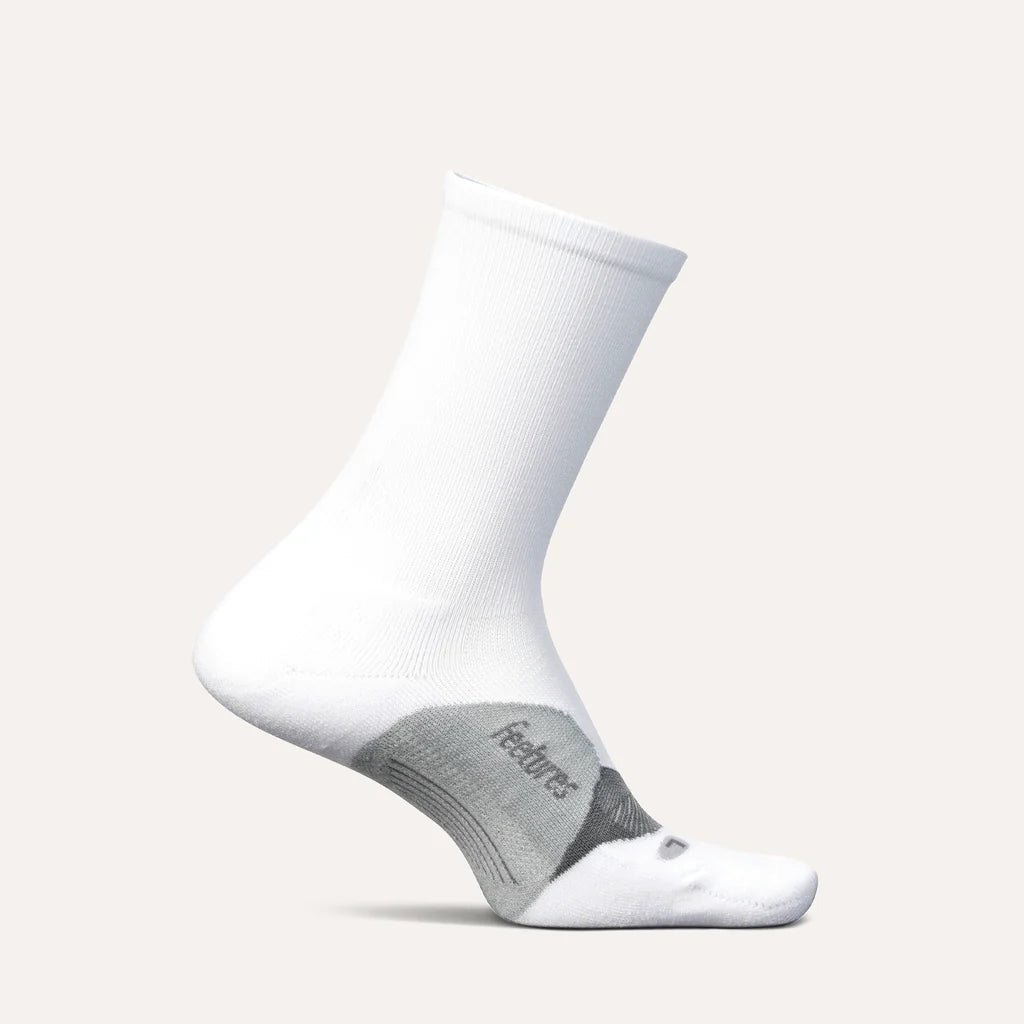 Feetures Elite Light Cushion Mini Crew White - Orleans Shoe Co.