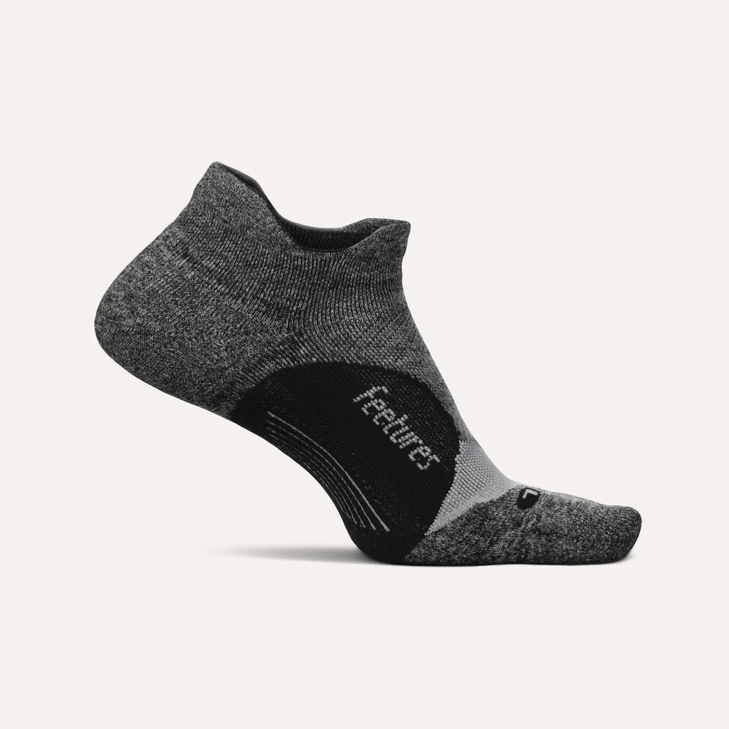 Feetures Elite Light Cushion No Show Tab Grey Black - Orleans Shoe Co.