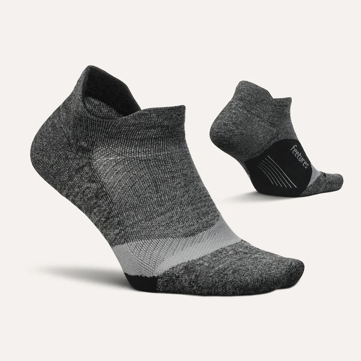 Feetures Elite Light Cushion No Show Tab Grey Black - Orleans Shoe Co.