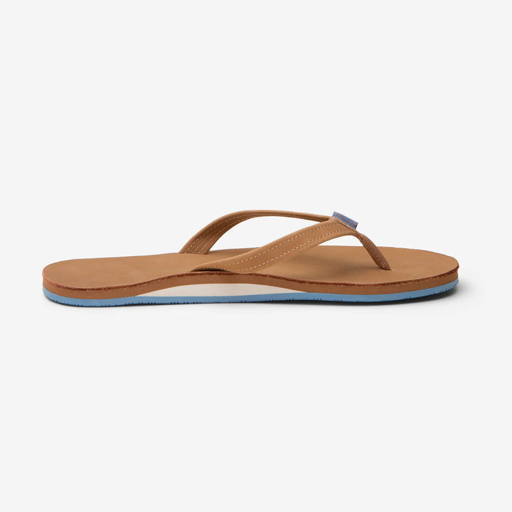 Hari Mari Women’s Flip Flop Fields Tan Dusty Blue - Orleans Shoe Co.