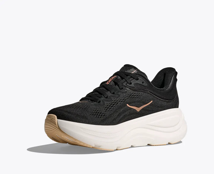Hoka Women's Bondi 9 Black Rose Gold - Orleans Shoe Co.