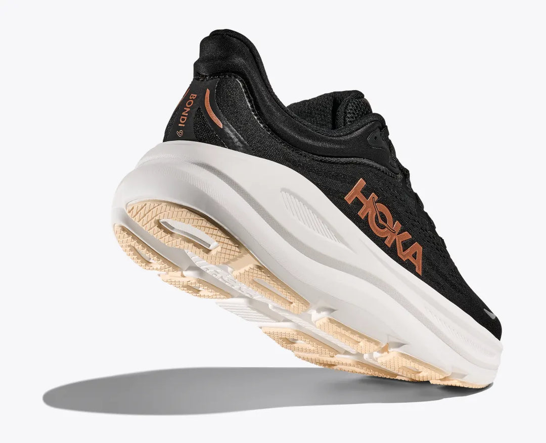 Hoka Women's Bondi 9 Black Rose Gold - Orleans Shoe Co.