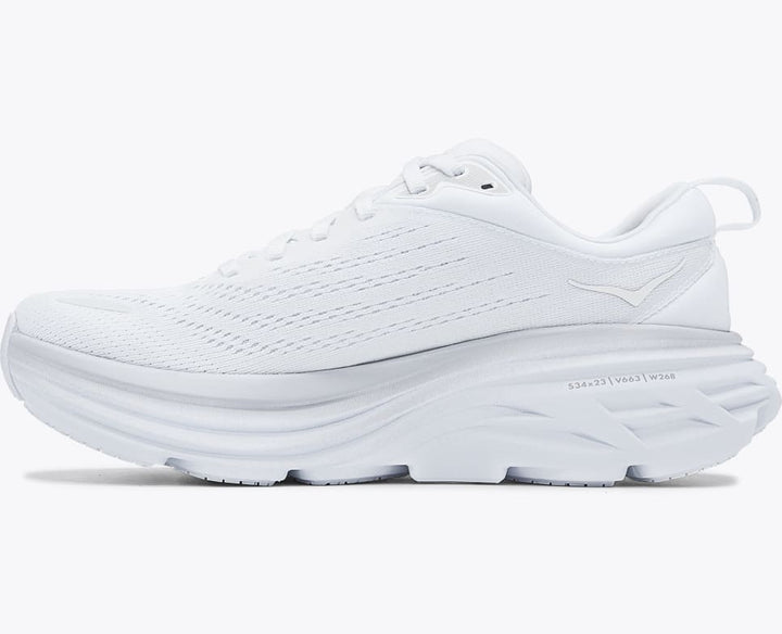 Hoka Women’s Bondi 8 White White - Orleans Shoe Co.